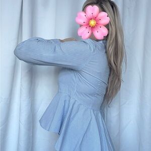 Striped Peplum Blouse